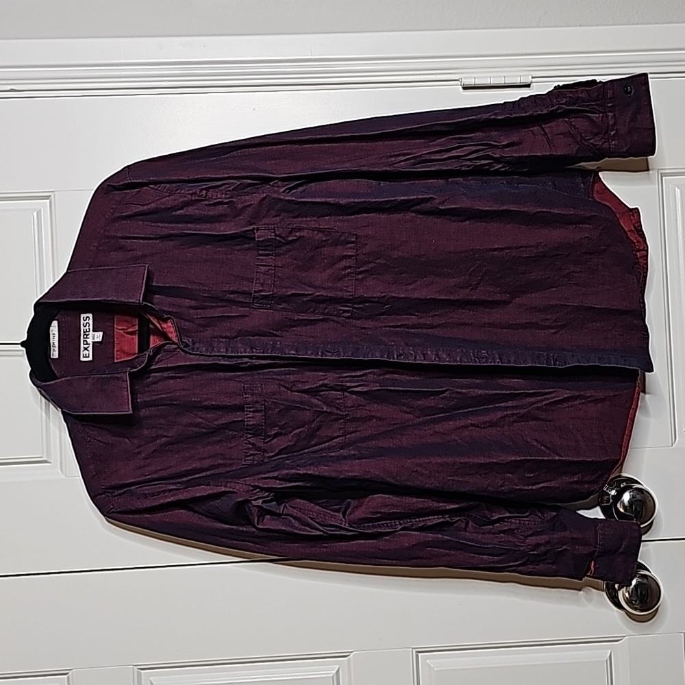 Classy Plum Double-Color Men's Express Button-up Shirt